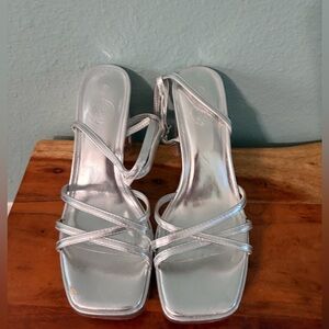 Silver Strappy Sandals
